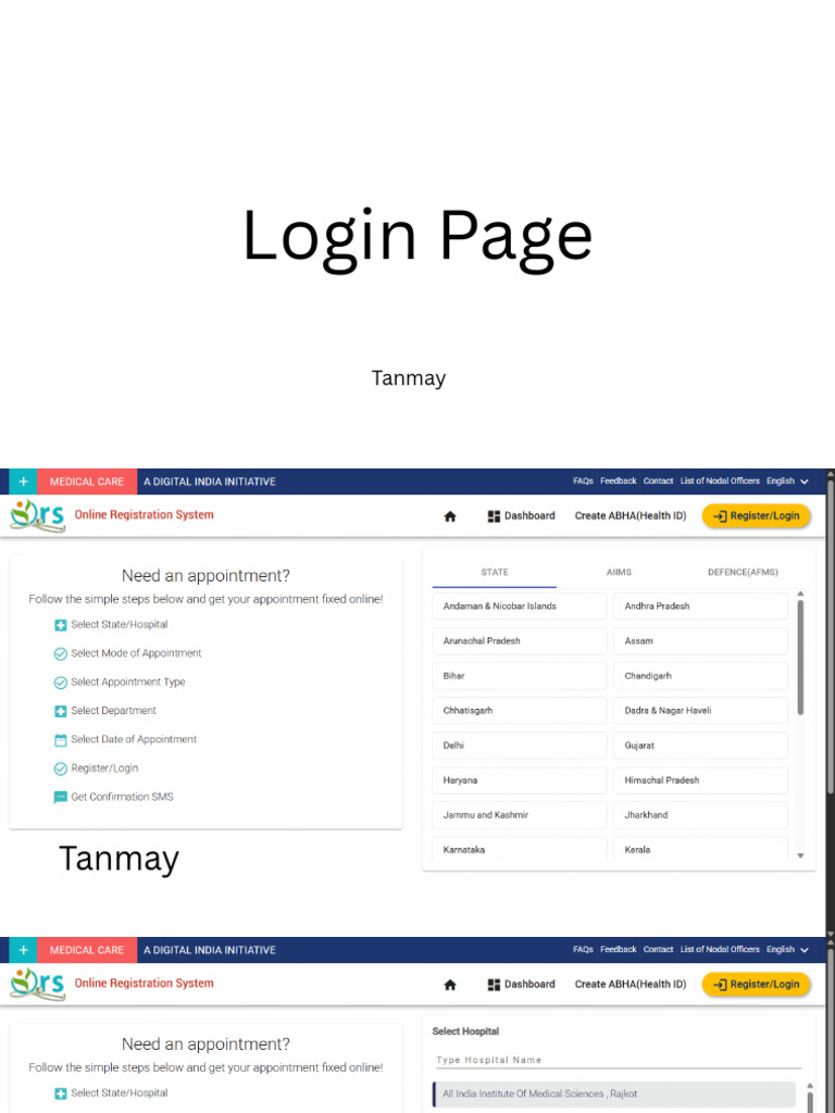 Appointment Login and Payment Process | PDF