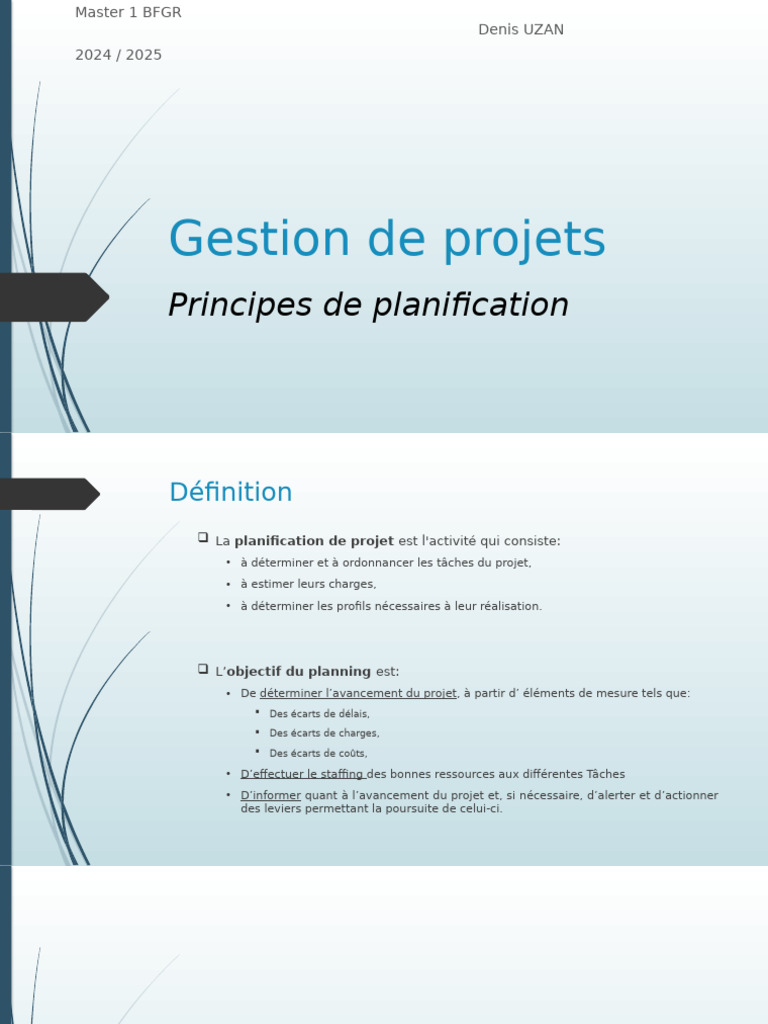 Planification de projet : principes clés | PDF | Planification ...