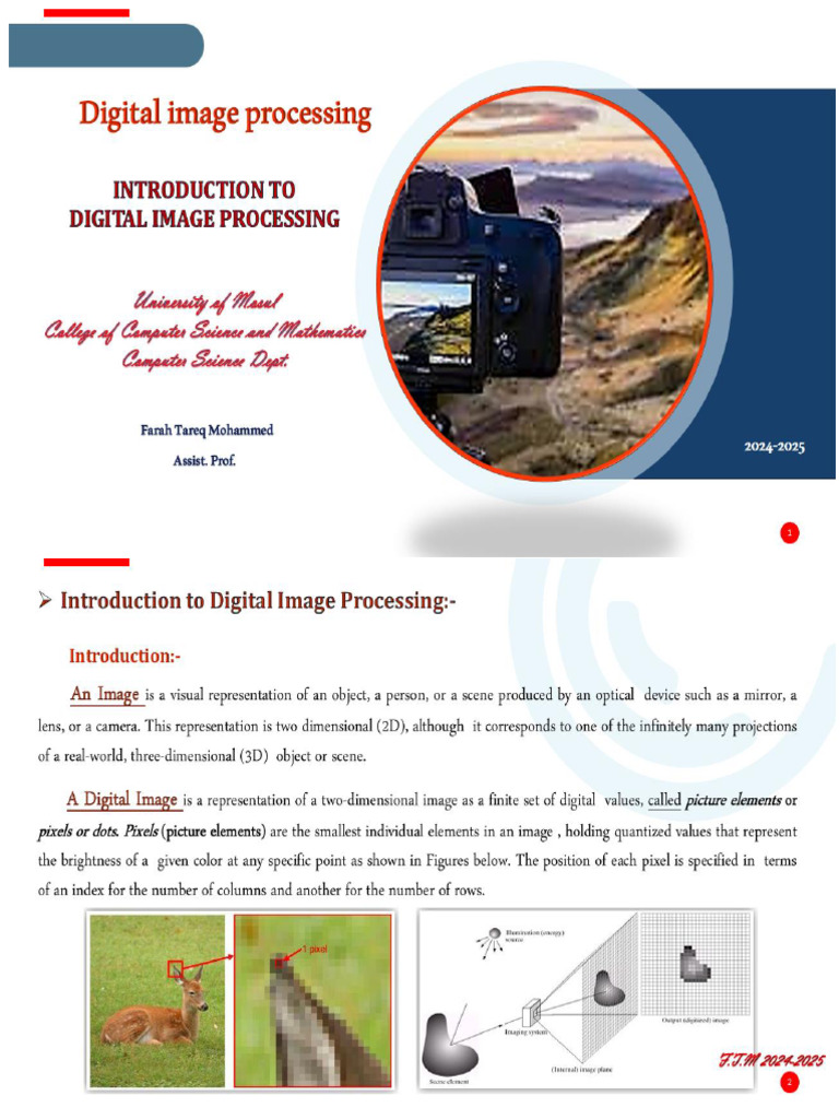 Digital Image Processing Lecture 1 | PDF