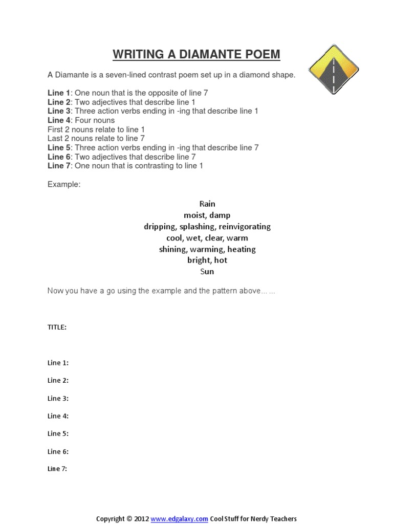 Writing A Diamante Poem