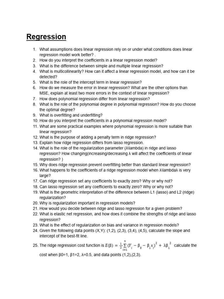 Linear and Logistic Regression Insights | PDF | Regression Analysis ...