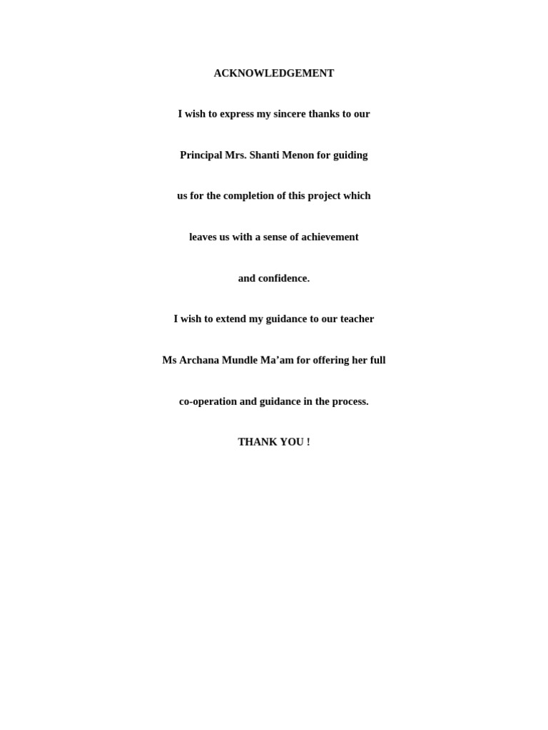 Acknowledgement (Practical) 1 | PDF