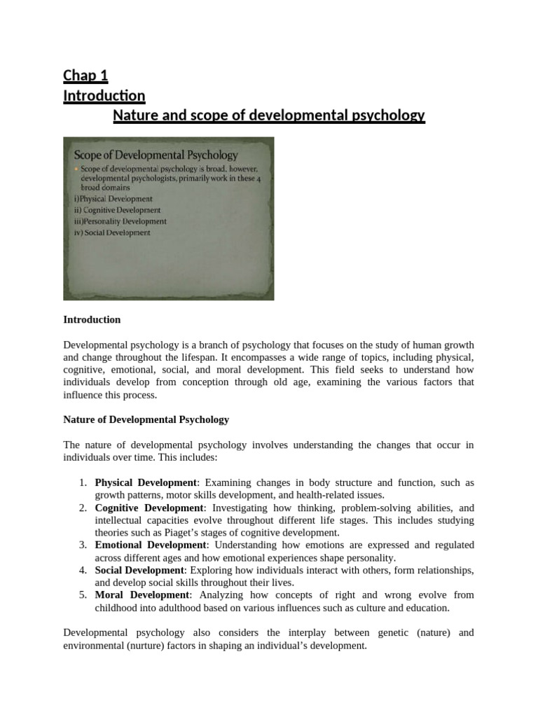Overview of Developmental Psychology | PDF | Developmental Psychology ...