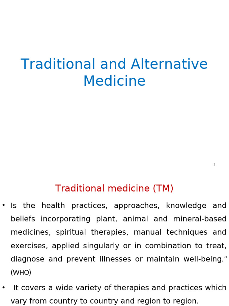 Traditional vs. Alternative Medicine Overview | PDF | Alternative ...