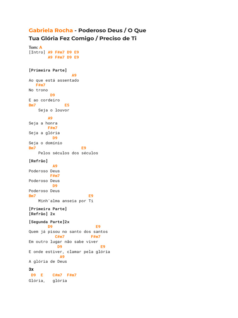Poderoso Deus - Letra e Cifras | PDF