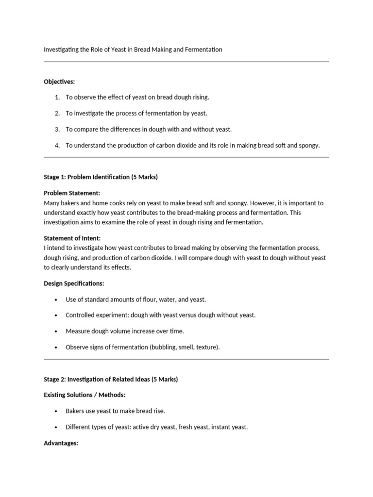 Yeast's Role in Bread Fermentation | PDF | Breads | Yeast