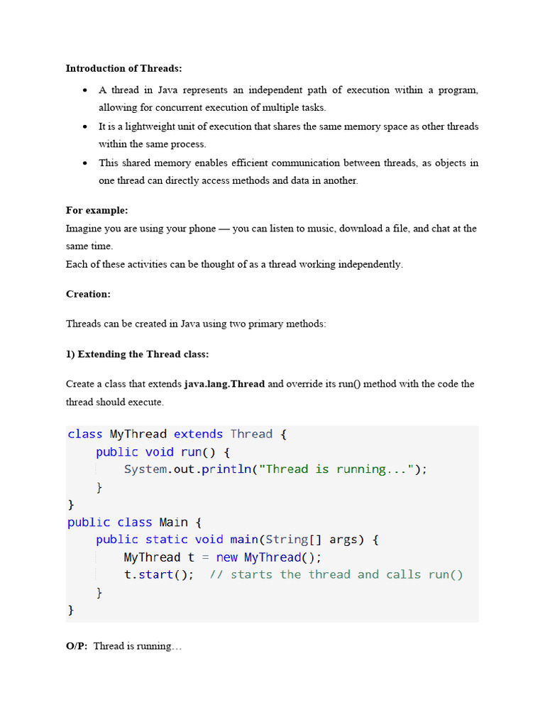 Java Multithreading Basics Explained | PDF | Thread (Computing) | Multi ...