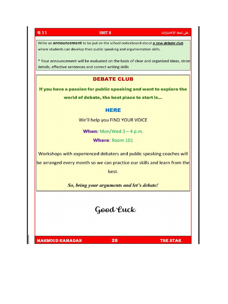 G 11 Writing | PDF