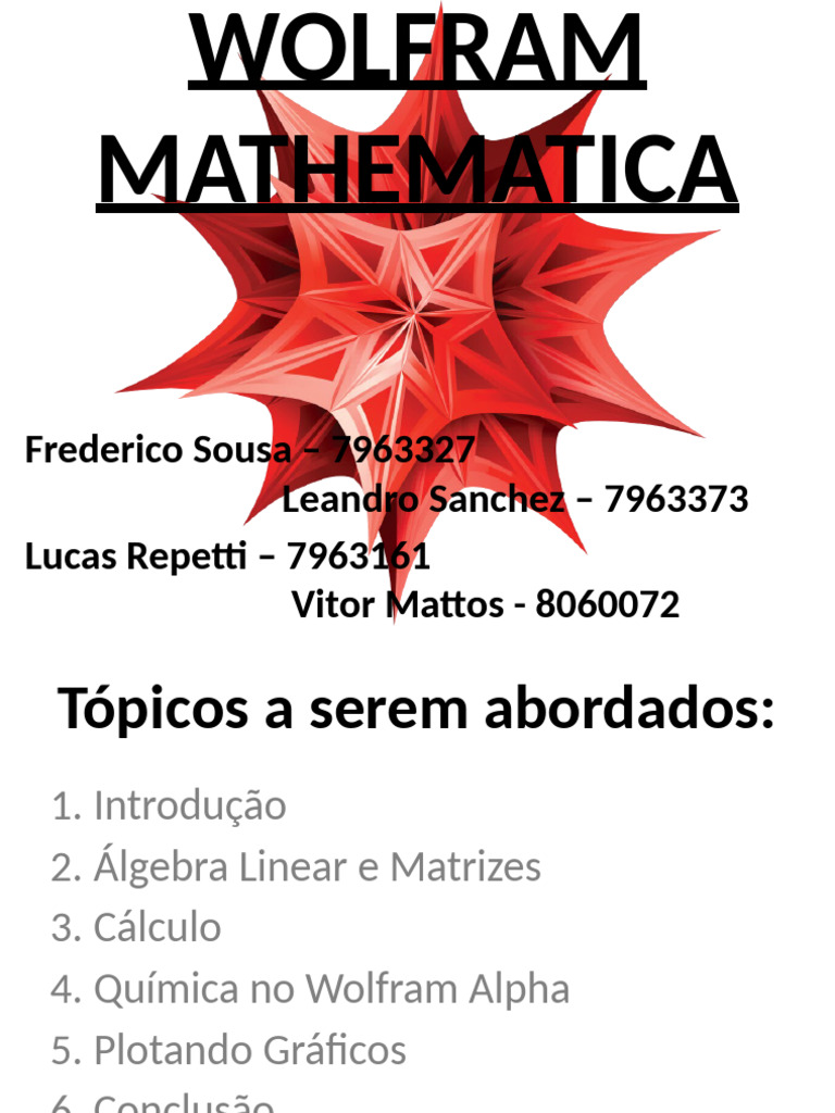 Wolfram Mathematica | PDF | Matriz (Matemática) | Engenharia