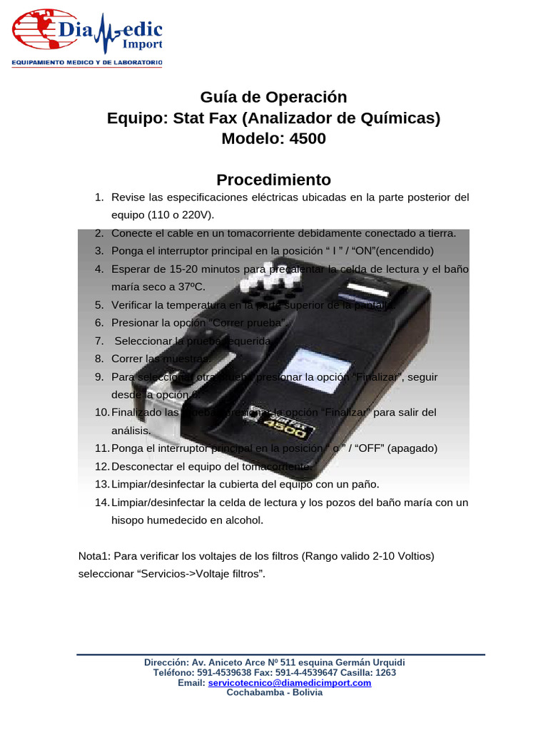 Guía de Operación para Stat Fax 4500 | PDF