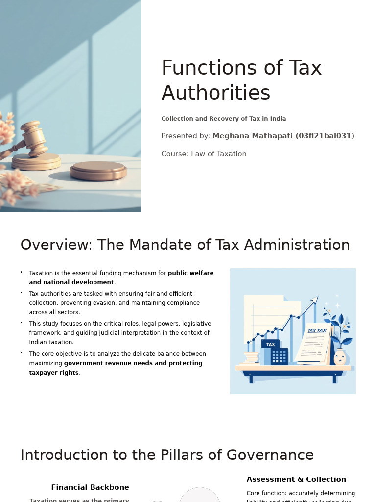 Functions of Tax Authorities | PDF | Taxes | Regulatory Compliance