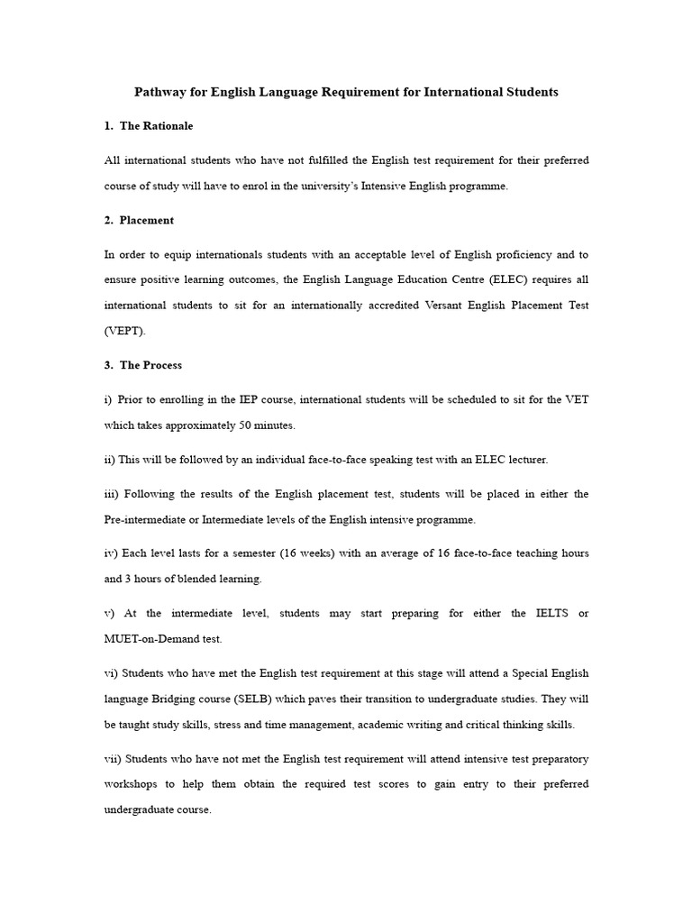 English Pathway for International Students | PDF