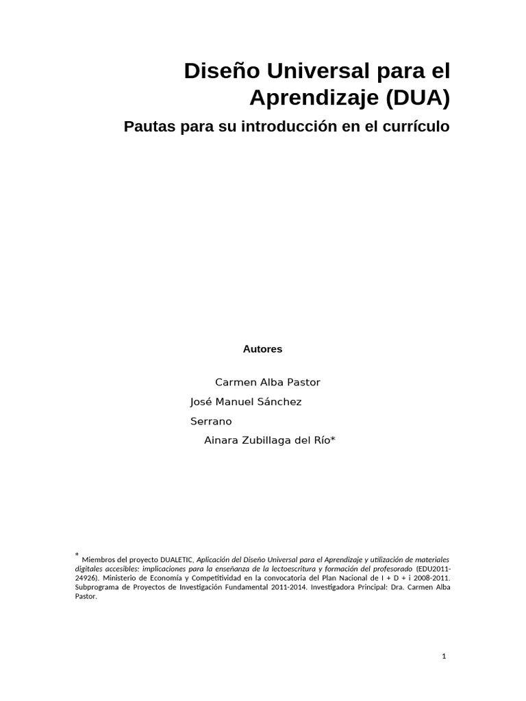 Introducción Al Diseño Universal Para El Aprendizaje Pdf