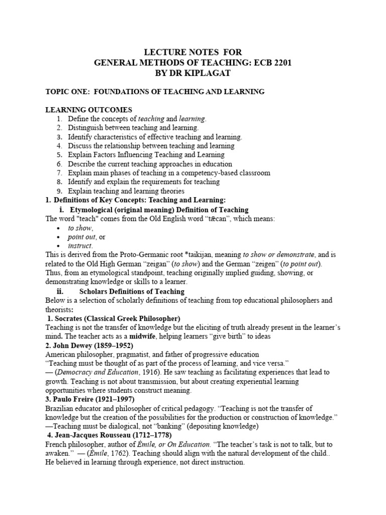 Foundations of Teaching and Learning | PDF | Learning | Educational ...