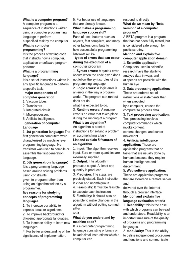 Understanding Computer Programming Basics | PDF | Programming ...