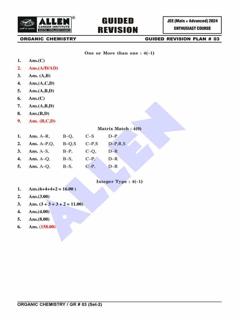 OC-GRP (Set-2) # 13 Answer Key | PDF
