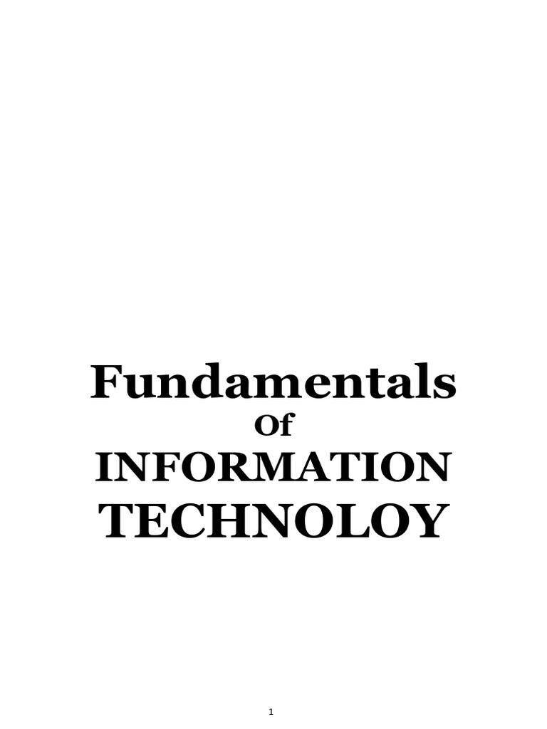 Fundamentals of Information Technology | PDF | Image Scanner | Computer ...