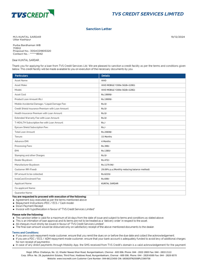 S Letter | PDF | Loans | Interest