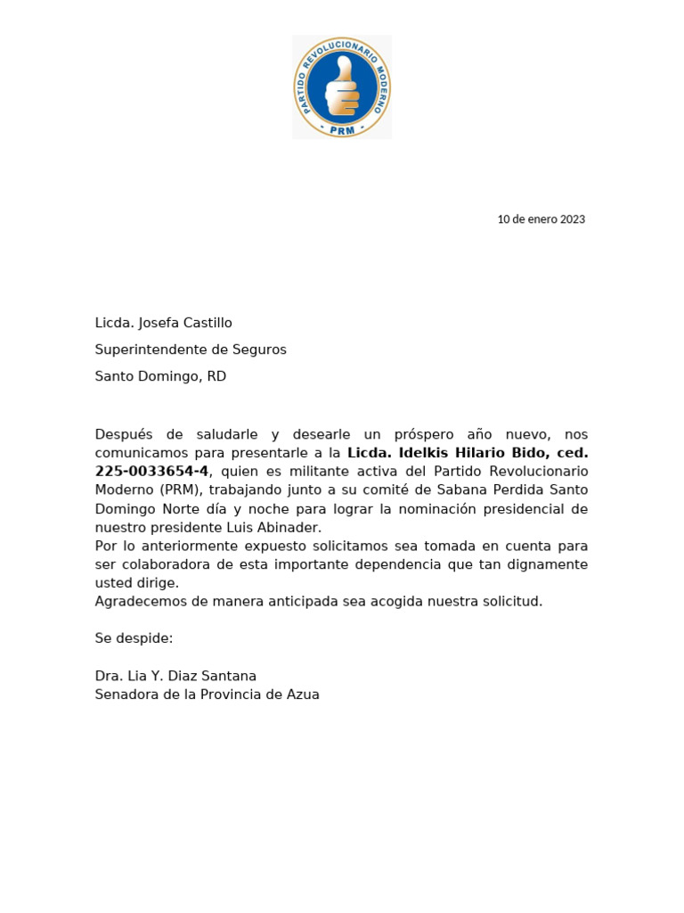Solicitud de Colaboración PRM 2023 | PDF