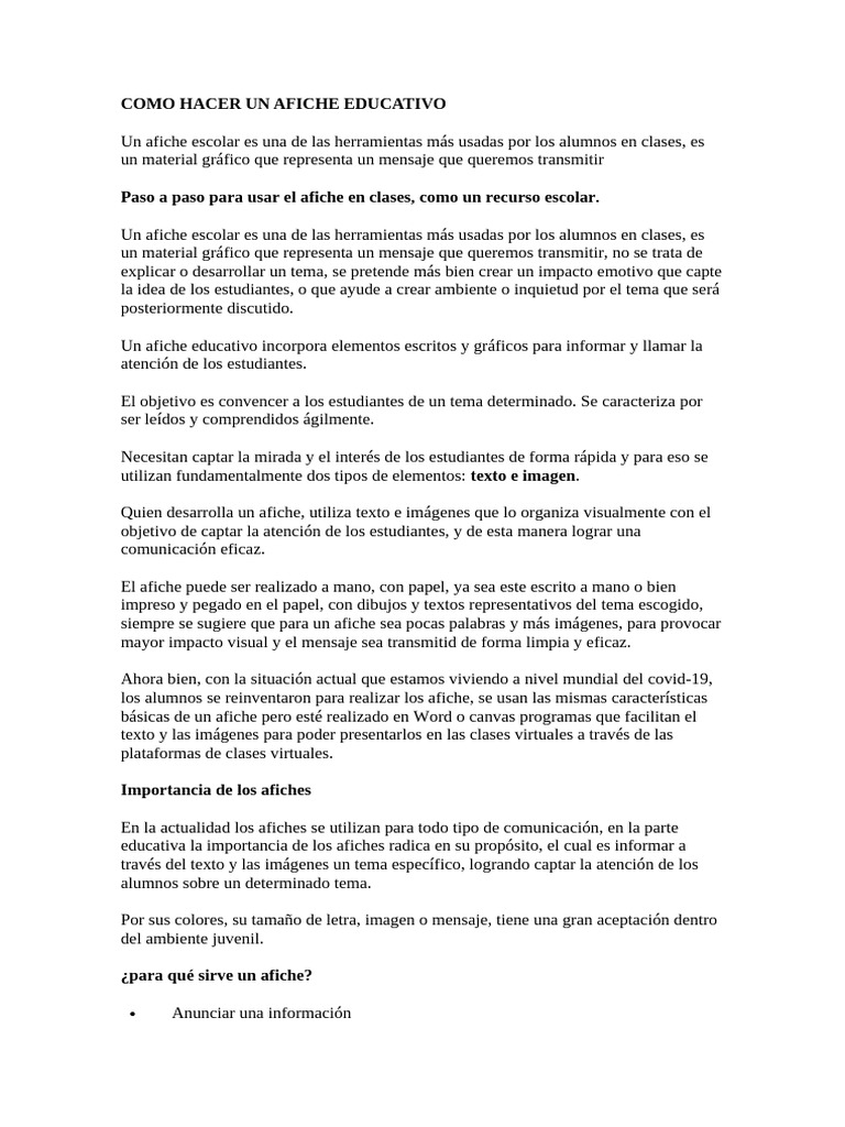 Como Hacer Un Afiche Educativo | PDF | Póster | Imagen