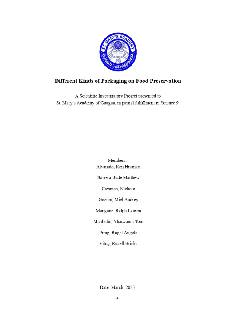 Food Packaging Impact on Preservation | PDF | Food Preservation ...