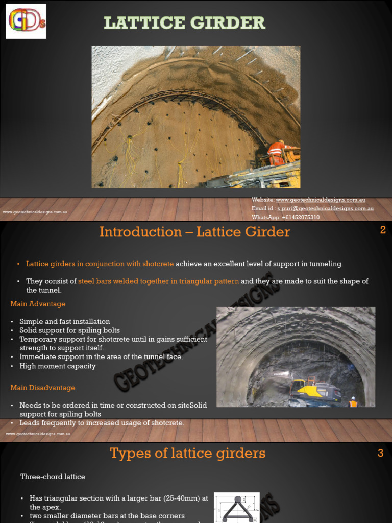 Lattice Girders for Tunnel Support | PDF | Tunnel | Structural Engineering