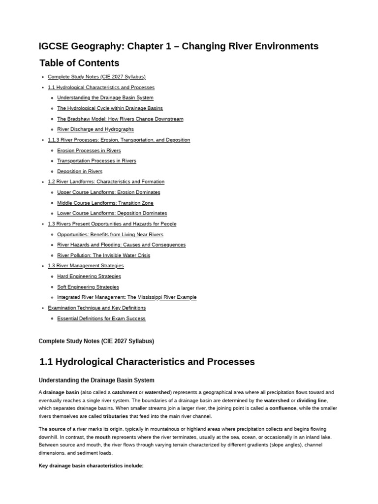 Understanding Drainage Basins and Rivers | PDF | Water Pollution | River