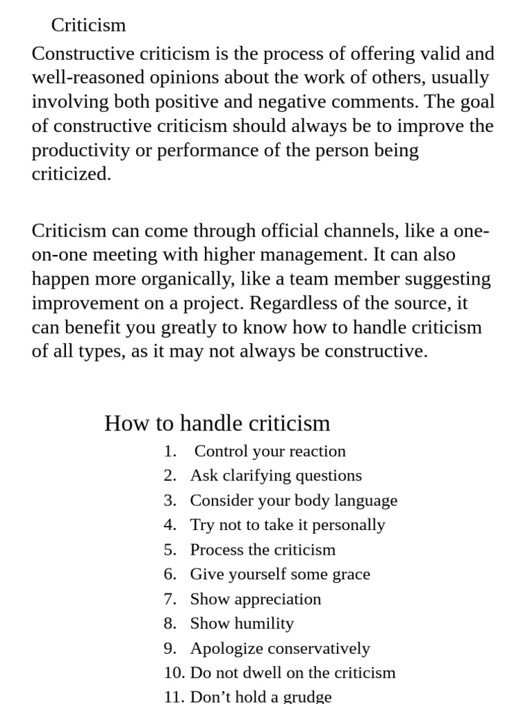 Mastering Criticism and Positive Thinking | PDF | Optimism | Psychology