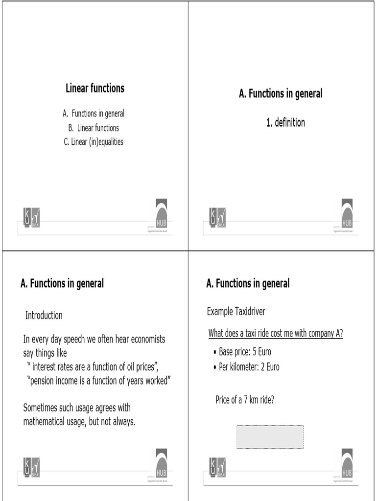 Linear Functions Slides | PDF | Equations | Function (Mathematics)