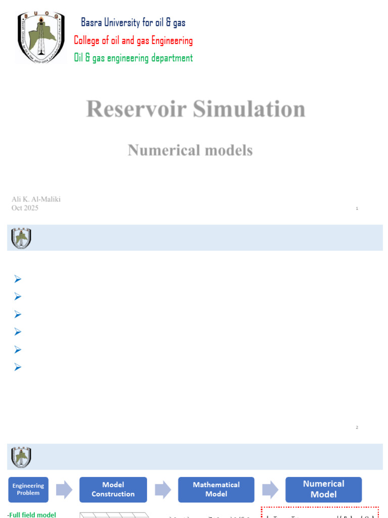 Reservoir Simulation: Numerical Methods | PDF | Finite Difference ...