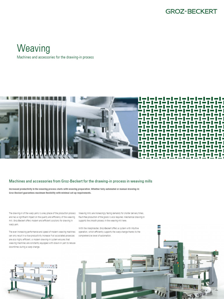 Efficient Drawing-In Solutions for Weaving | PDF | Textiles | Weaving