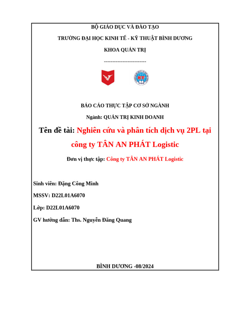 TRINH BAY BAO CAO THUC TAP CO SO Dang Cong Minh | PDF