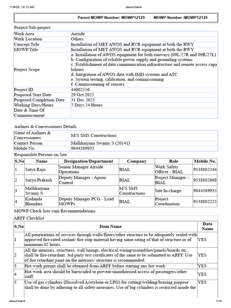 MOWP | PDF | Scaffolding | Airport