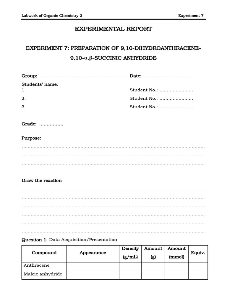 250930-Experimental Report 7 | PDF | Chemical Reactions | Chemistry