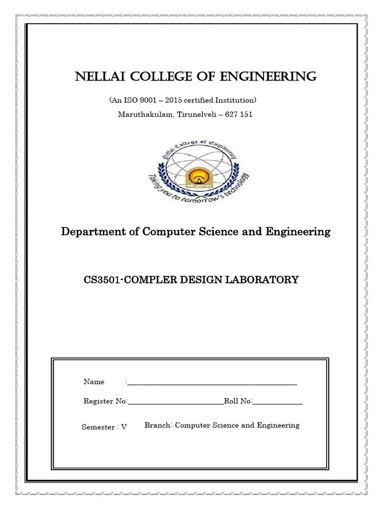 Compiler Design Lab Manual Print | PDF | Software Development ...