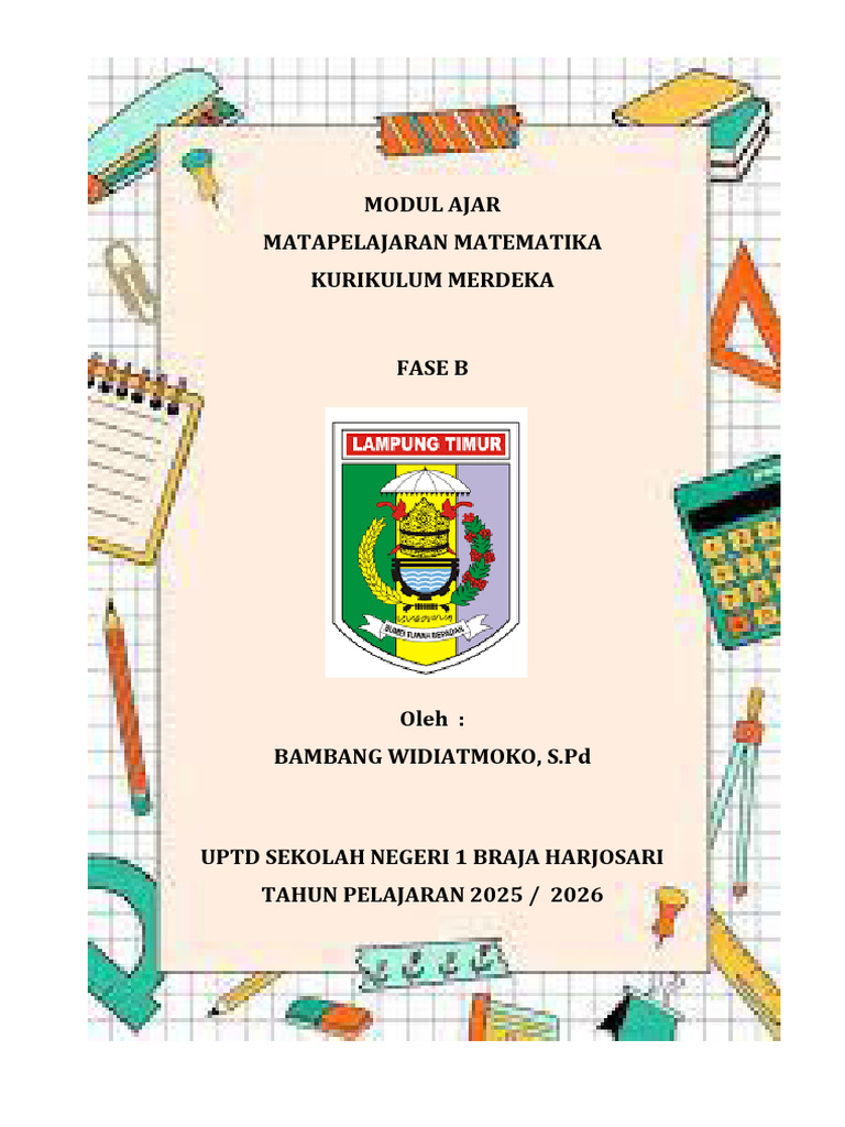 Modul Ajar Matematika Kelas 3 Fase B | PDF