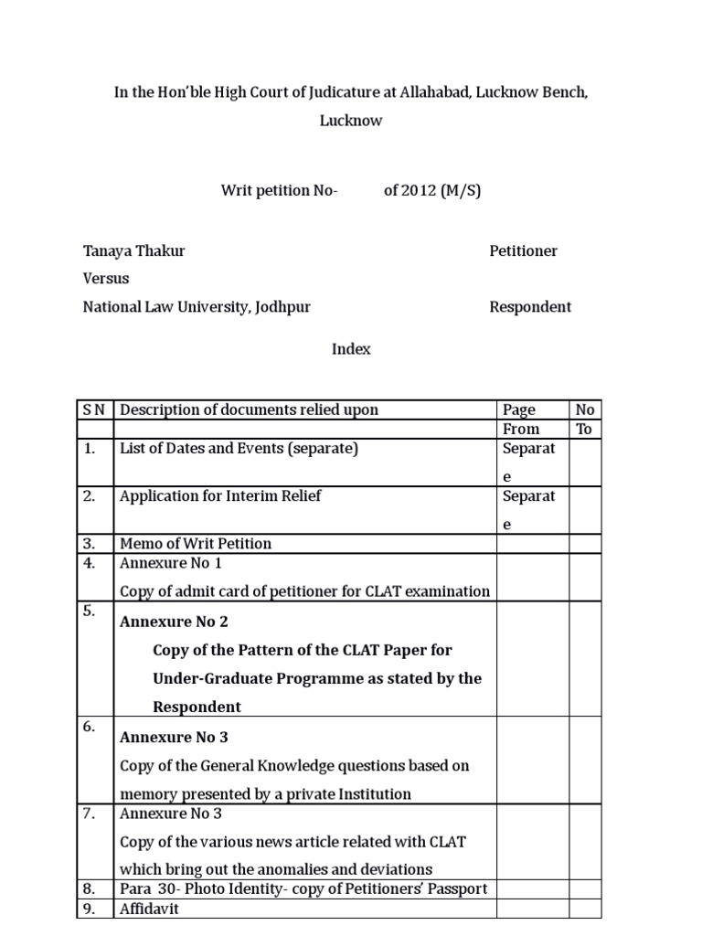 Allahabad Clat Petition Government Information Government