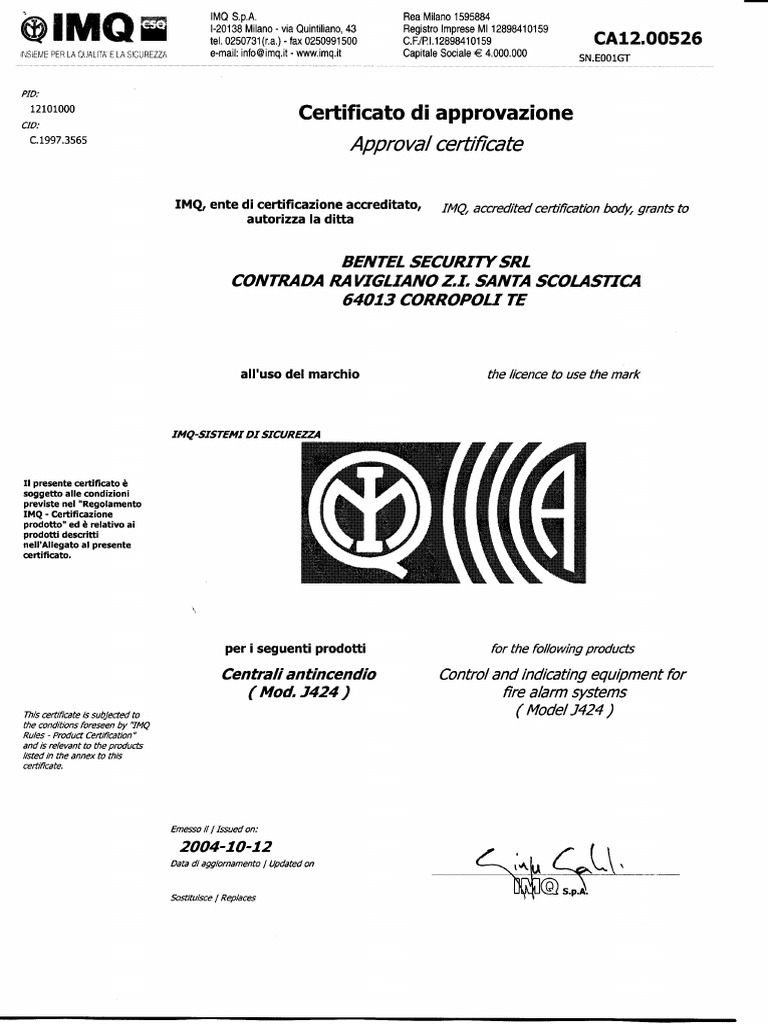 Approval Cert J242 | PDF