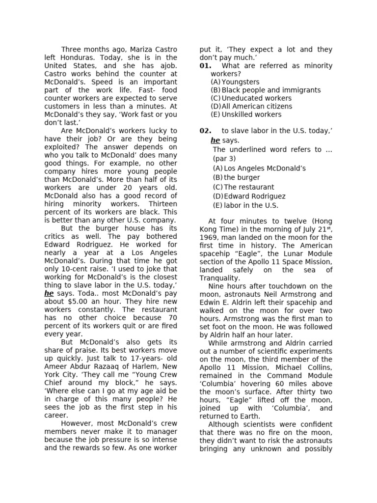 Vitamin Soal Tka 3 | PDF | Apollo 11 | Apollo Program