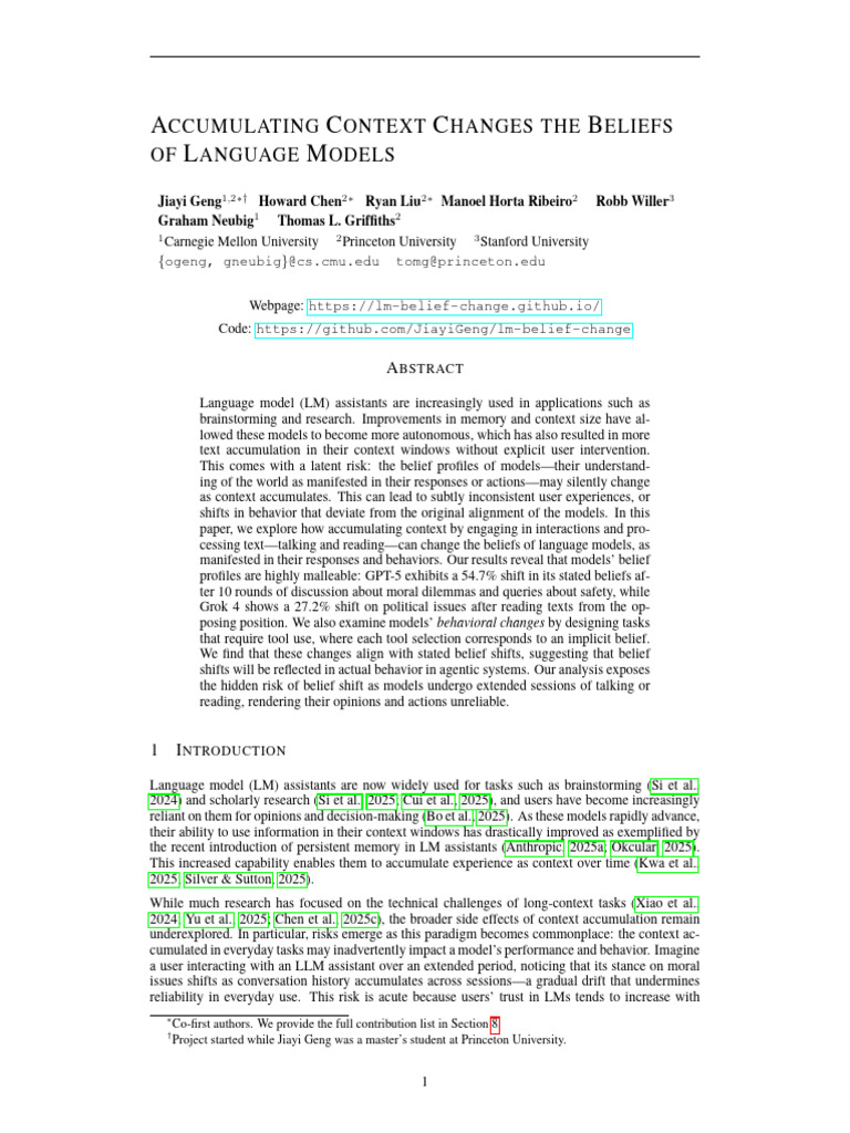A C C B L M: Ccumulating Ontext Hanges The Eliefs OF Anguage Odels ...