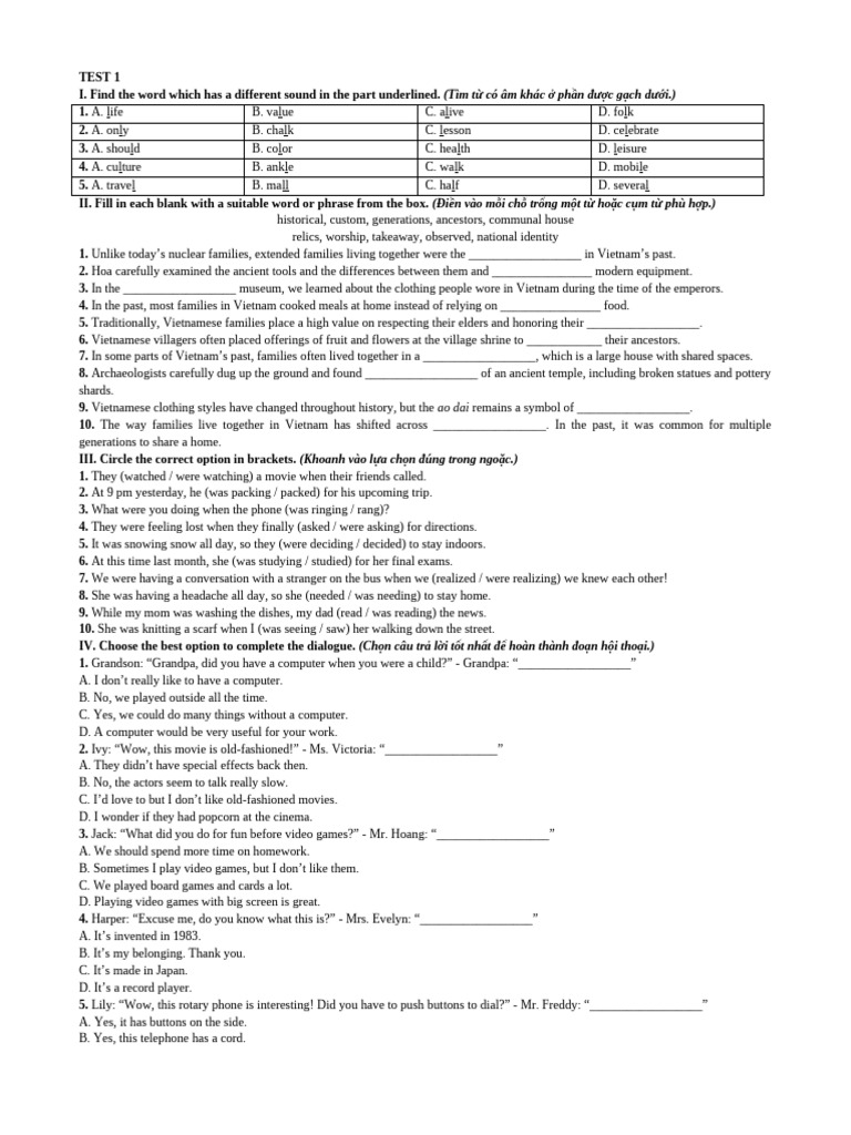 English Language Test Practice | PDF