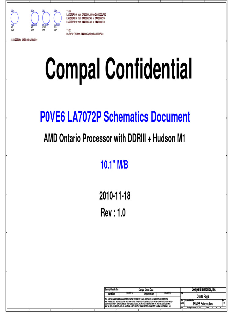 Compal P0VE6 Schematics Document | PDF | Usb | Computer Architecture