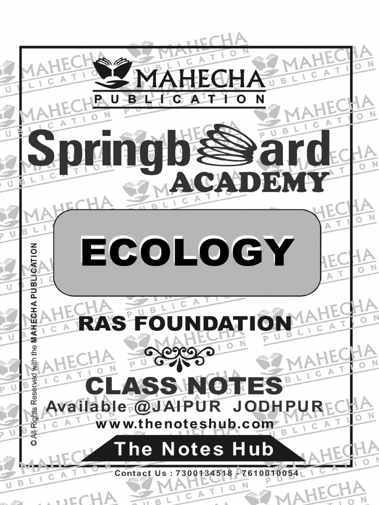 Ecology Springboard (English Medium) | PDF