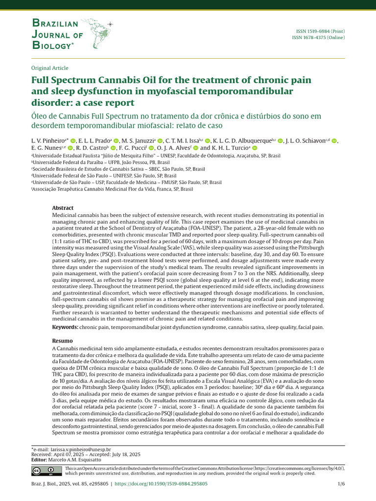 Full Spectrum Cannabis Oil For The Treatment of Chronic Pain | PDF ...