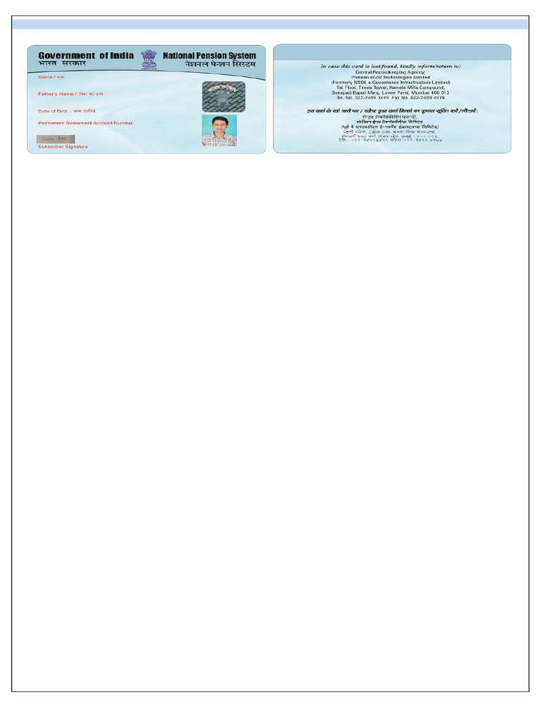 In - Co.nsdl - Npscra EPRAN 1449499 | PDF