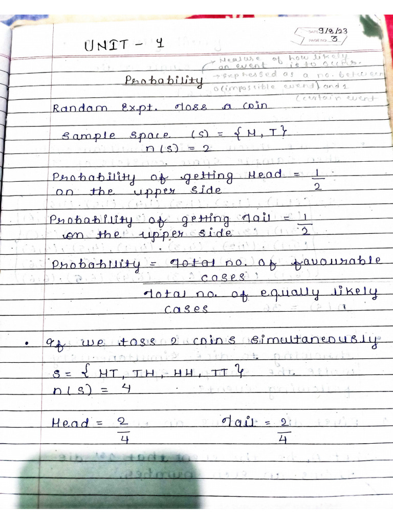 Unit 1 Probability Theory | PDF