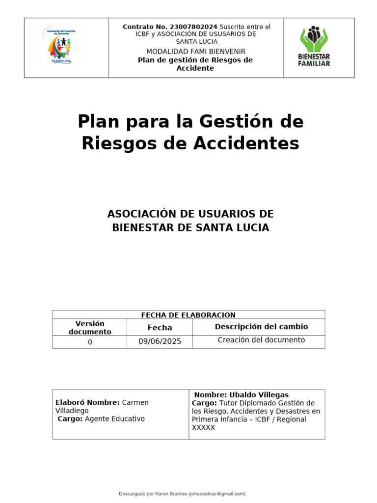 Copia de Plan de Gestion de Riesgos y Accidentes.pdf (1) | PDF