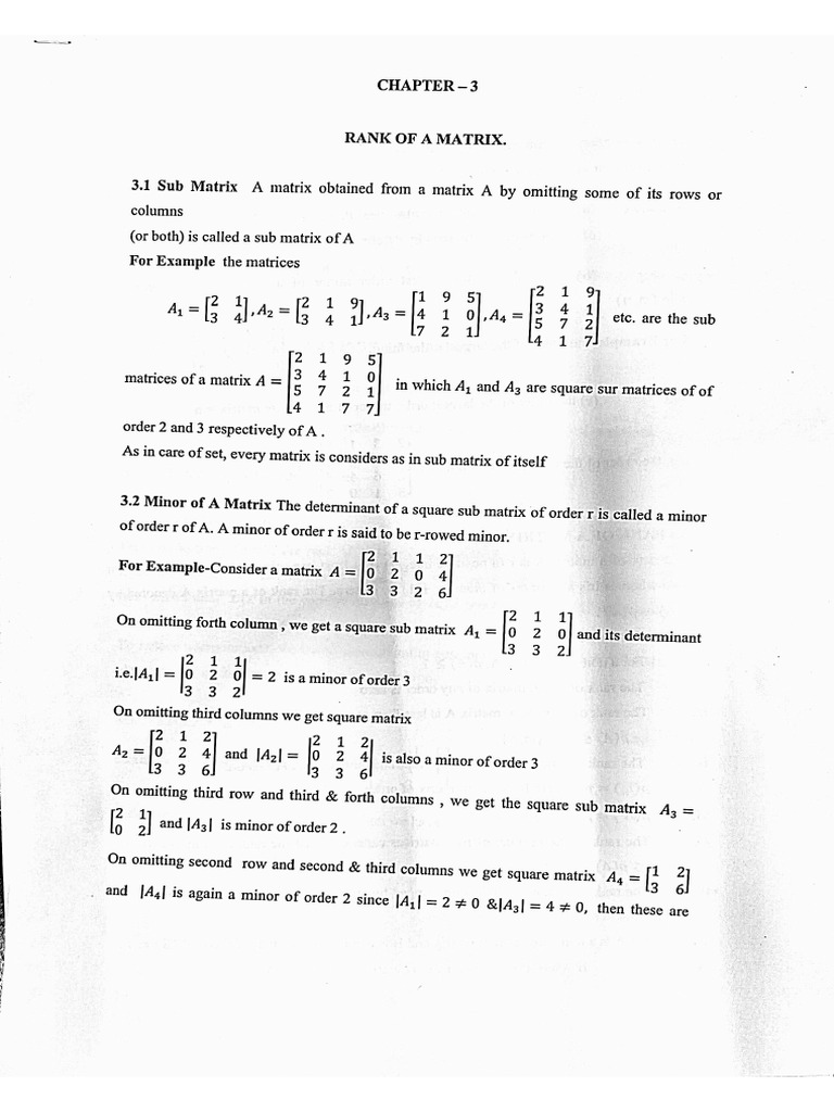 Chapter 3 Matrix | PDF
