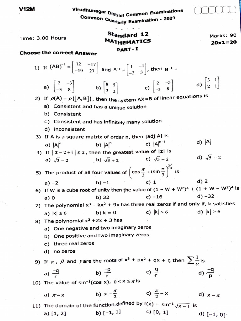 2023 Common Quarterly Math Exam | PDF | Ellipse | Zero Of A Function