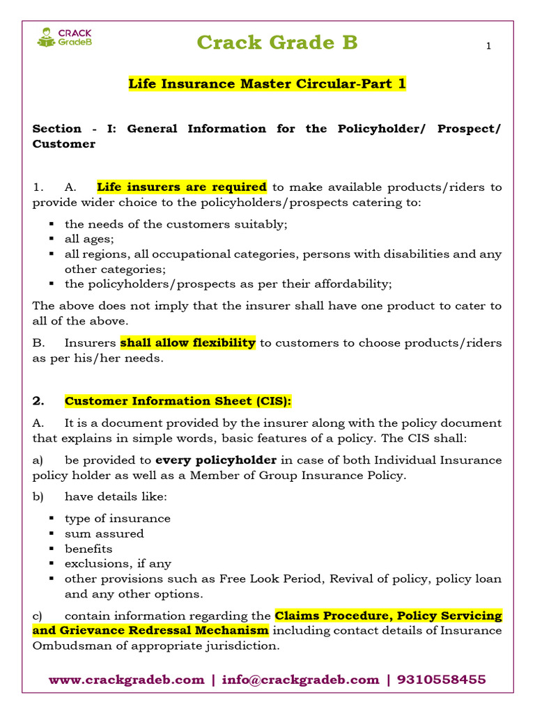 Life Insurance Circulars 1 Lyst1732001441080 | PDF | Insurance | Life ...